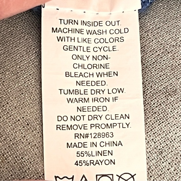 Indigo Rein Women’s Blue Striped Linen Baggy Leg Beach Pants Size Small - Picture 3 of 6